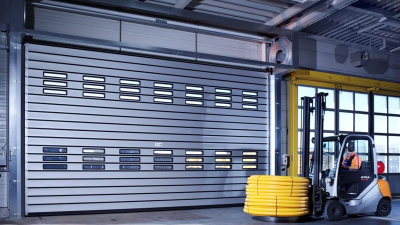 Puerta rápida industrial apilable